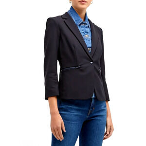 Veronica Beard 4 Core Schoolboy $645 Scuba Blazer Dickey Jacket Fitted Navy NWT!
